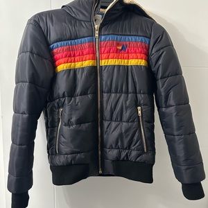 Aviator Nation 5 stripe women’s puffer jacket